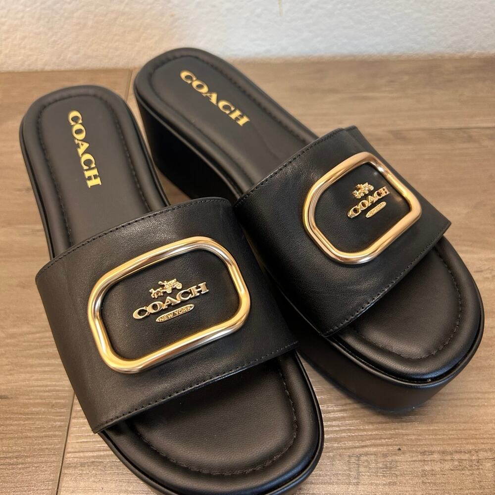 Coach Eloise Sandals CI063 Leather Size 7 - Picture 2 of 8